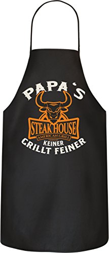 Original RAHMENLOS® BBQ Grillschürze für den Vater: Papa's Steakhouse. Nr.: 2996