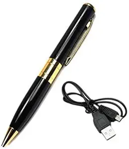 BT FASHION Hidden Spy Pen Camera Recorder DVR HD Vga 720X480P Cam Kit - No Lights Recording, Up to 32Gb Card (SD Not Included, Black Gold)