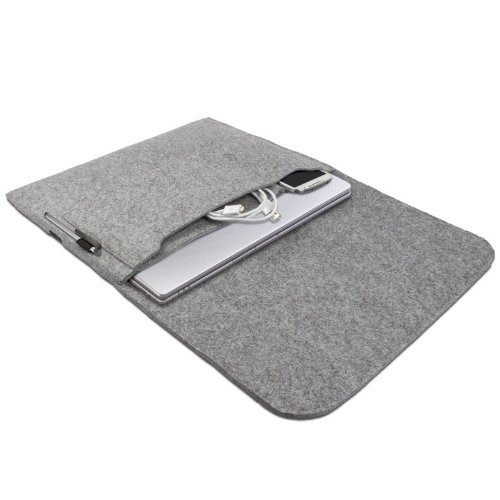 eFabrik Hülle für Apple MacBook Air 13,3 Zoll Schutz Tasche Ultrabook Laptop Case Soft Cover Schutzhülle Filztasche Sleeve Filz hell grau