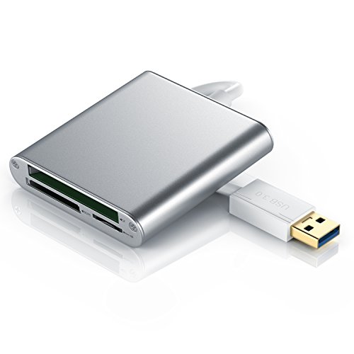 CSL - USB 3.0 Multi Kartenlesegerät / Cardreader | Kompatibel: Mac OS, Windows, Linux, Raspberry Pi (Raspbian) | für MicroSD / MicroSDHC / MicroSDXC / SD / SDHC / SDXC / CF I Alu-Design