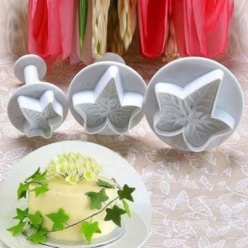 UR Bakeware 3Pcs Maple Leaf Shape Cookie Cake Plunger Cutters Mold