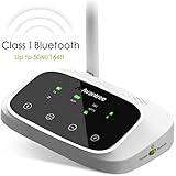 Avantree Oasis HOHE REICHWEITE Bluetooth Transmitter und Receiver, Sender und Empfänger, aptX Low Latency, Optisch RCA 3.5mm Audio, VOICE &amp; DISPLAY, BYPASS für TV Lautsprecher [2 Jahre Garantie]