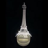 MagiDeal Führte 3D Beleuchtung Eiffelturm Illusion Licht Lampe Mikro-USB-Lampe 7 Farbwechsel