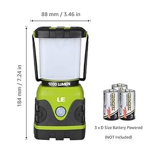 LE Lanterna da Campeggio LED 1000lumen Impermeabile, 4 Modalità di Illuminazione, Lampade da Campeggio per Emergenza Escursione Pesca Trekking ecc. - immagine 7