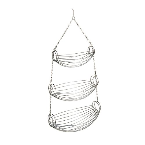 Hängekorb 3 Etagen Obstkorb Gemüseampel Hänge-Etagere Gemüse-Korb Küchenampel Hänge-Regal Gesamtmaße 32x22x72cm Gewicht 650g