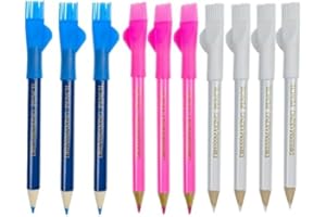Doukesh 12PCS Fabric Markers for Sewing Fabric Pen Sewing Chalk Washable Water Soluble Tracing Red White Blue for Quilting Tracing Dressmakers DIY Crafts