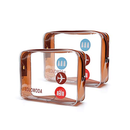 Neceser Transparente, LOLOMODA Bolsa de Cosméticos Impermeable, Bolsa de Aseo Claro PVC, Transporte de Líquidos en Avión para Mujer y Hombre, Regalo Maquillaje Bolsas y Maletas Bolsa de Viaje