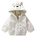 Produktbild Proumy Baby Winterjacke Wintermantel mit Fleece und Kapuzen Parkas Jacket Baby Mädchen Jungen Cartoon Fleecejacke Fleece Mantel(Weiß,18M)