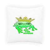 INNOGLEN Yo soy la rana reina Almohada decorativa, Funda de cojín con inserto o sin, 45x45cm...