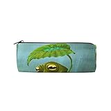 Bonito estuche para lápices con diseño de rana verde de árbol de animales, bolsa de...