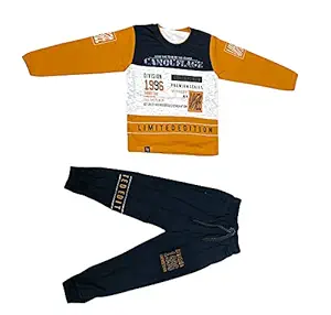Febro Soft Cotton Long Sleeves Printed hoseiry t-Shirt Jeans (Stretchable),Cotton Pants(Trouser) for Your Little Ones from New Born to 14-15 Years (5712 camo Mustard, 32(9-10 Years))