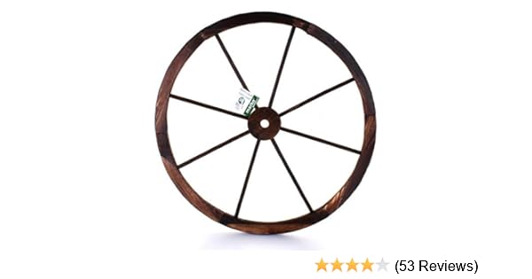 Marko Gardening Decorative Burntwood Garden Cartwheel Ornamental