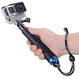 AnKooK Selfie Stick para GoPro Pole Aluminio Impermeable Mango Ajustable Extensión 19" con Correa De Muñeca para GoPro Hero 6 5 4 3 + 3 2 1SJ6000/Xiaomi Yi/AKASO, SJCAM Negro/Azul SS001L