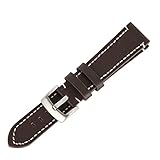 Qlan Echtes Leder Vintage Style Uhrenarmband Herren Edelstahl Schnalle