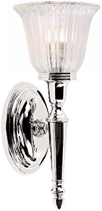 Elstead Lighting BATH/DRYDEN1 PN Polished Nickel Dryden1 One Light Modern Bathroom Wall Sconce With Glass