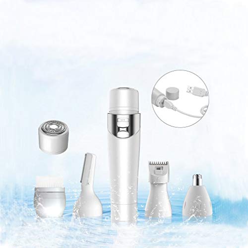 Eléctrica Depiladora ndepiladora 5 en 1 Beauty dispositivo, afeitado/Cuerpo afeitadora/cortapelos/Cejas formung/nariz recortador entera, cuerpo lavable USB recargable vianber