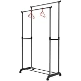 Digithome Shore Duo Y&uuml;kseklik Ayarlı Tekerlekli Eşek Metal Askılık - Vestiyer Portmanto - 18004