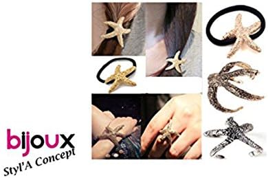 Summer 2015 – 3 pcs Ring/Bracelet/Jewellery – Vintage Style Hair Elastic Etoile de Mer