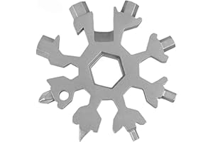 SAGASAVE 18 in 1 Snowflake Multitool, Novelty idea Gift Men & Women Excellent Bike Stocking Filler Stainless Steel Gadgets Spanner Screwdriver Bottle Opener for Outdoor Camping Travel (White)