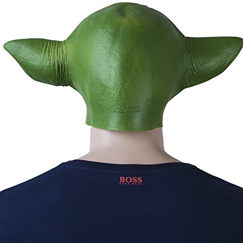 VENKON – Abgefahrene Jedi Kopfmaske „Master Yoda“ aus Latex – Einheitsgröße für Erwachsene – Farbe: grün - 5