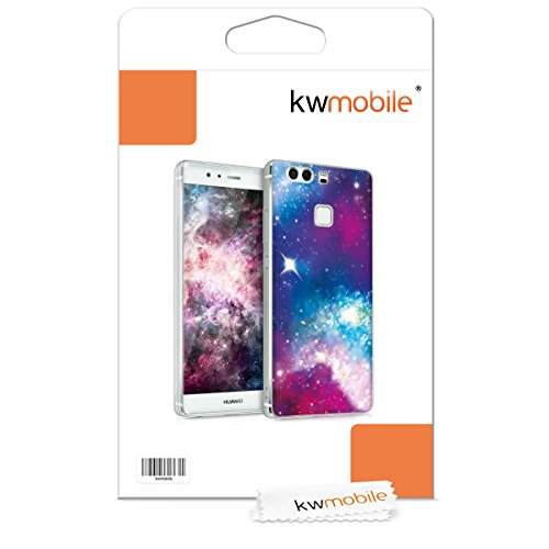 kwmobile Funda para Huawei P9 - Carcasa de  TPU  para m  vil y dise  o gal  ctico Rosa Fucsia Negro