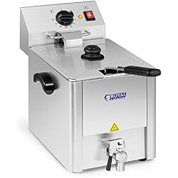 Royal Catering Friteuse Electrique Professionnelle RCEF 13E-Ego (13L, 3.500W, 230V, Robinet de vidange, Thermostat E.G.O)