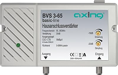 Axing BVS 3-65 Amplificateur domestique 30 dB pour câble TV ou TNT (85-862 MHz, canal retour passif 5-65 MHz)
