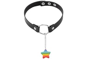 QKEPCY Damen Gothic Choker,Punk Leder Halskette,Schwarz Leder Kette Halsband Choker,Rock Lederband Choker Kragen Herz Anhänger Retro Choker Verstellbarer Halloween Kostüme Cosplayer