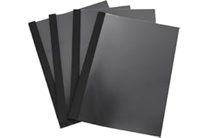 RAYSON Copertine per Rilegatrice Termica Multi Misura, 15-100 Fogli, 2/3/4/6/12 mm, A4, Nero, Pezzi 25