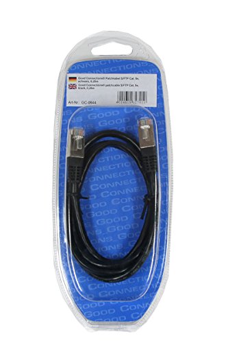 Preisvergleich Produktbild Patchkabel, Cat. 5e, SF / UTP, schwarz, 10m, Good Connections®