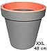 Produktbild 1 Stück _ Design - XXL - 48 cm ! - großer Blumentopf / Pflanzkübel - " grau & NEON orange " - GROSS - Kunststoffkübel - Übertopf STAPELBAR - Blumenkübel / aus hochwertigen Kunststoff - z.B: Kräutergarten - Kasten / Topf - Blumen - Garten & Terrasse Kräuterinsel - Blumeninsel - Pflanztopf zum Stapeln - wie Blumenampel - Blumenkasten - Kübel
