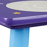 Relaxdays Kindersitzgruppe FUNNY Weltraum-Motiv, 1 Tisch, 2 Stühle, Holz, Kindertischgruppe für Jungen, blau / lila - 4