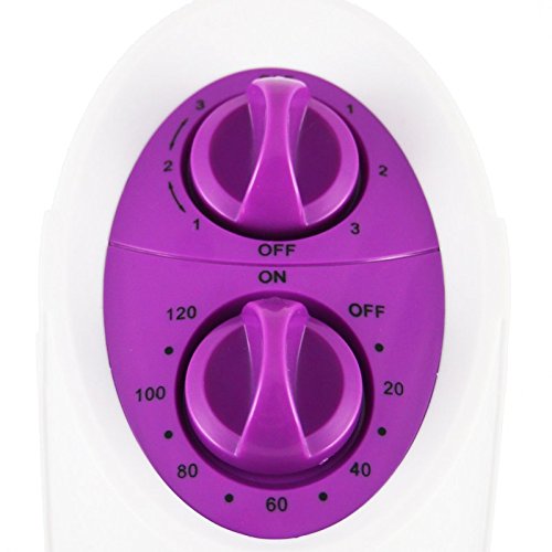 Säulenventilator mit 2 Stunden Timer und 3 Geschwindigkeitsstufen. Turmventilator mit 30Watt Leistung und zuschaltbarer Drehfunktion, für eine optimale Luftverteilung im ganzen Raum. Farbe: weiß-lila - 3