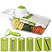 Produktbild Gemüsehobel - Gemuseschneider 6 in 1 Rostfreiem Stahl Mandoline Gemüseschneider 6 Klingen Profi Mandoline Gemüsereibe Abnehmbar, Kartoffelschneider Manuelle Essen Slicer (Grün)