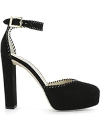Jimmy Choo Mujer DAPHNE120SUNBLACKBLACK Negro Gamuza Sandalias