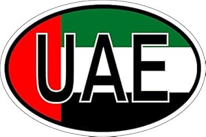 Akachafactory Sticker Adesivi Adesivo Bandiera Ovale codice Paese Emirati Arabi Uniti UAE