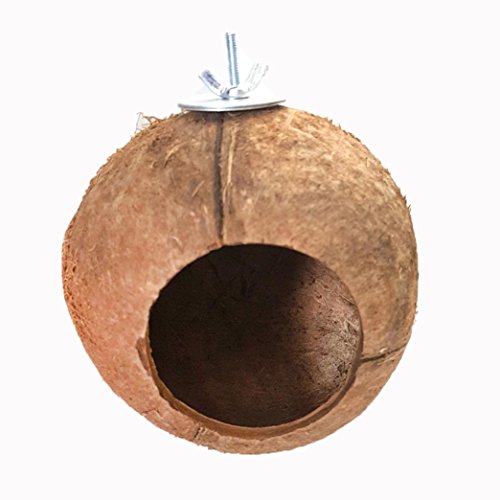 Natural Coconut Shell Bird Nest House Hut For Pet Parrot Budgie