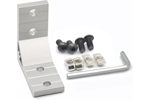 Iverntech 4 ángulos de esquina para perfiles de extrusión de la serie 4040 de aluminio con ranura estándar de 8 mm, abrazadera de conexión con 16 tuercas M8 en T, 16 tornillos M8 y 1 llave inglesa