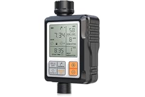 ‎CROSOFMI CROSOFMI Sprinkler-Timer, Wasser-Timer, digital, programmierbar, für Garten, Rasen, Wasserhahn, Timer, Bewässerungssystem, Controller, Kindersicherung, 3 Zoll HD, großer Bildschirm/IP65