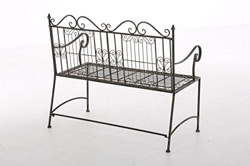 CLP Eisen-Gartenbank ADELE im Landhausstil, aus lackiertem Metall, 107 x 54 cm Bronze - 3