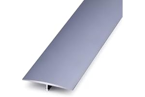 LIYI929GP Profilé en T, Noir Blanc Profil Rail De Transition Plate, Transition Facile Fixation, Bande De Moulure De Bord pour Moquette Et Revêtement De Sol, 90cm Long Aluminium Anodisé Barre De Seuil