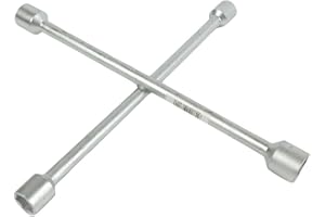 START - Clé à croix pour roue | En acier résistant | Traitement antirouille | 17, 19, 21, 23 mm | 36 cm | Pour entretien et dépannage voiture, Acier allié