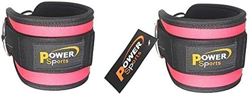 1 PAIR Fuchsia-PINK Ankle Strap, Cable Machine Attachment Enhance Crossfit Weight/Training Power Lifting Ankle strap By Power Sports - Ankle Gym Strap MULTI-GYM Machines for Women Pure LEG/FOOT Strength for Weightlifting/Workout/Gym/Powerlifting/Bodybuilding Premium Quality Equipment & Accessories .