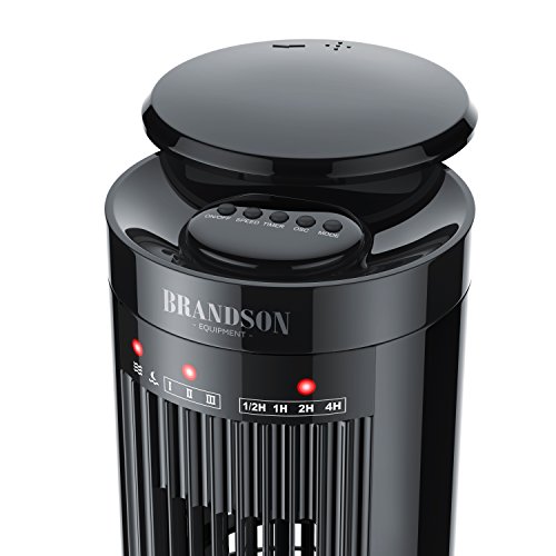 Brandson – Turmventilator mit Fernbedienung | Tower Ventilator | bis zu 45W (Stufe 3) | 80° oszillierend (zuschaltbar) | drei Geschwindigkeitsstufen + 2 Modi + Timerfunktion - 4