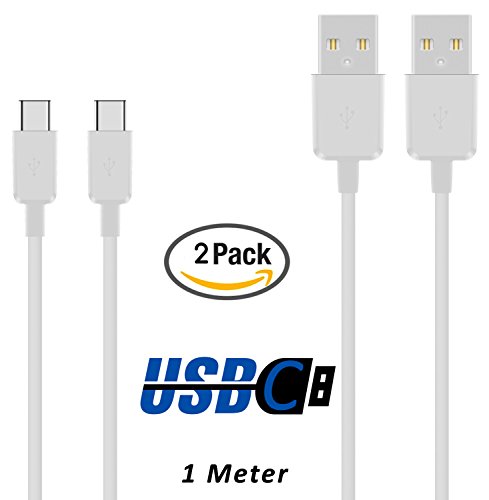 Original COVERLOUNGE - USB Typ C Kabel [2-Pack] / Datenkabel / Ladekabel [2.1 A] für alle Samsung Smartphones mit USB Typ C Anschluss | Farbe: weiß | Länge: 1 Meter / 1m