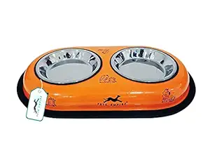 Pets Empire Cat and Puppy Double Dinner bowl 200 X 2 ML( Color May Vary )