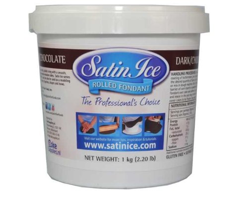 Satin Ice - Rollfondant Schokoladen-Geschmack - Dark Chocolate 1Kg