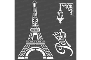 CrafTreat Pochoir de la Tour Eiffel pour peinture sur bois, toile, mur et carrelage - Pochoir de Paris - 30.5 x 30.5 cm - Réutilisable, DIY Art et Artisanat Pochoirs pour la décoration de la maison