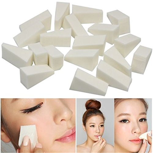VWH 24Pcs/Set Sponges Puff Wedges White Triangle Shape Foundation Beauty Tools