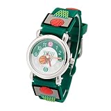 Kinderuhr Silikon Armband Uhr Wasserdichtes 3D lieblich Tiere Cartoon Digital Armbanduhr Zeit Lehrer Geschenk für Kinder kleine Mädchen Jungen (Grün Basketball)